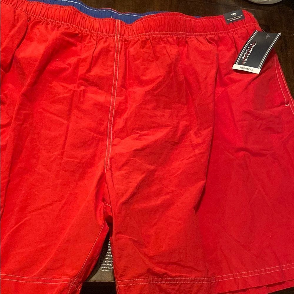 Men’s NWT Roundtree & Yorke Red Swim Shorts 4XB